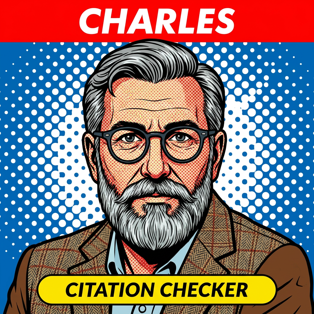 Pop-art portrait of Charles, the AI citation checker
