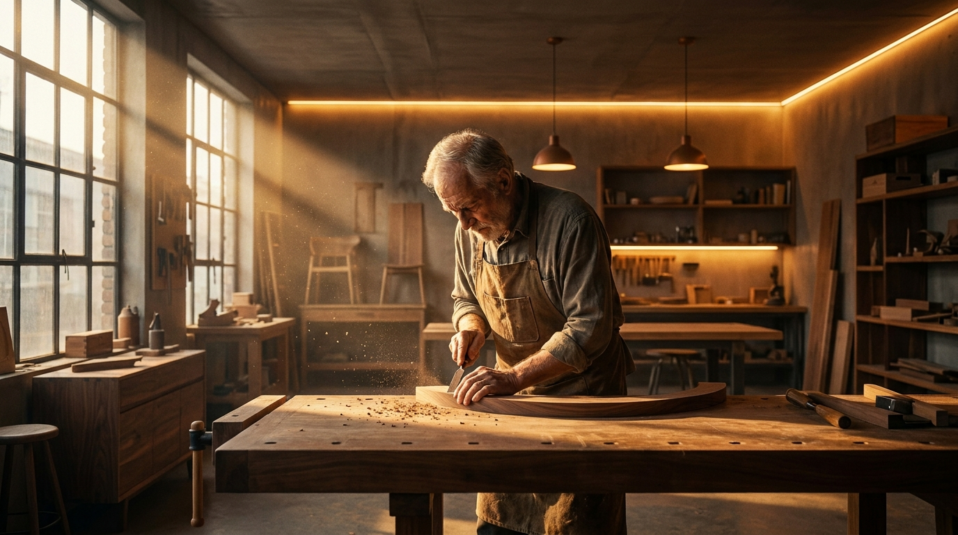 Handwerker bei der Arbeit in der Werkstatt