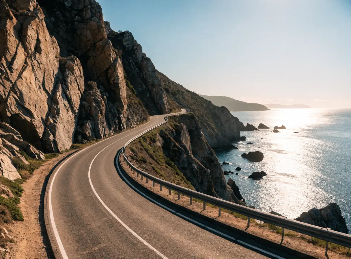 A quiet scenic coastal road