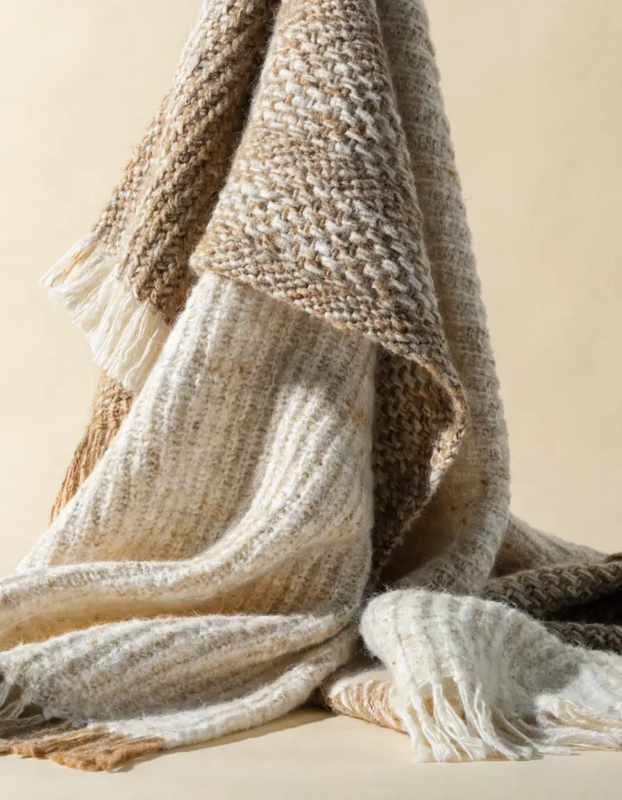Chunky woven throw