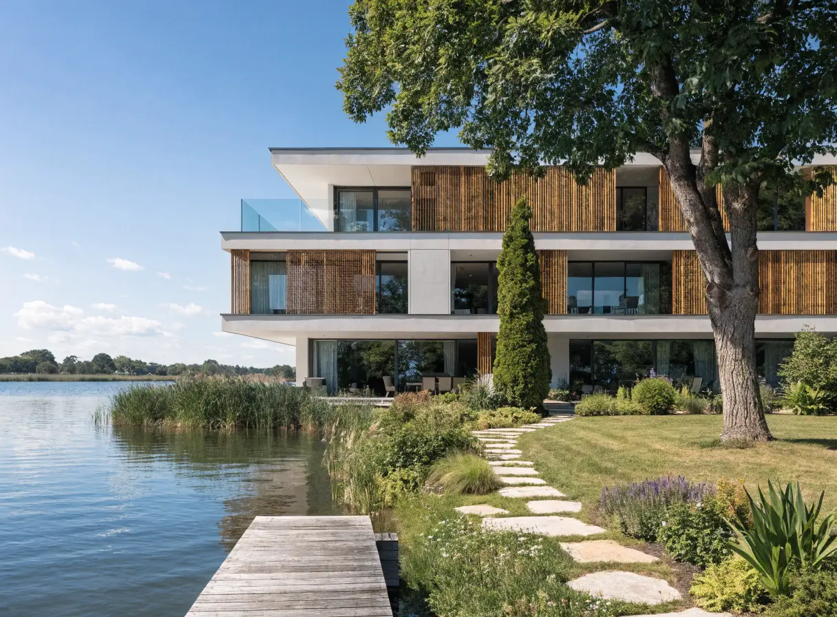 Modern riverside family home