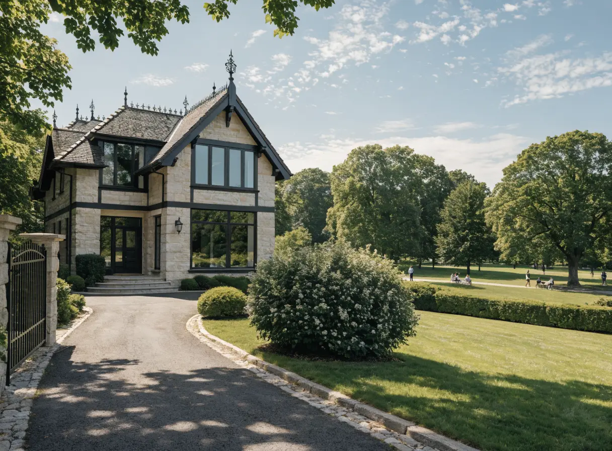Elegant house beside a park