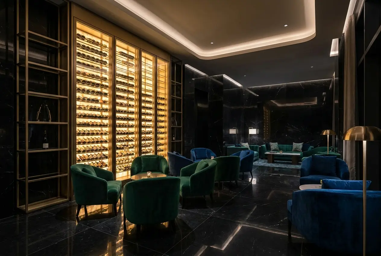 Private residents' lounge and wine room