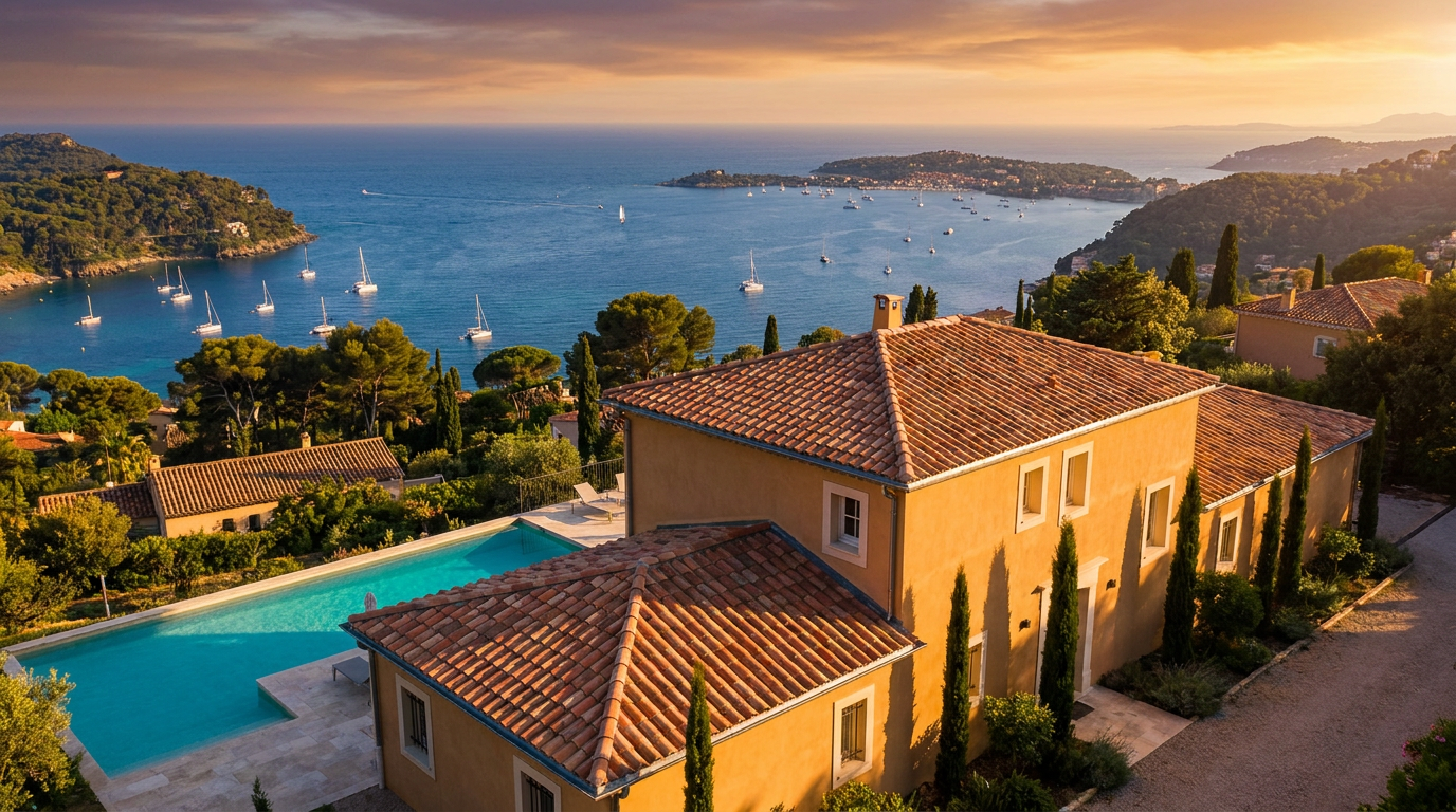 Couvreur au travail sur une toiture à Antibes dans le Var et les Alpes-Maritimes