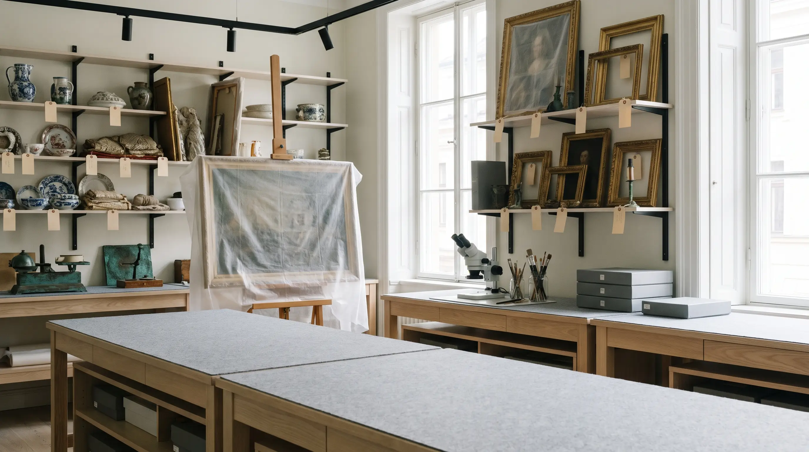 Vue d’ensemble de l’atelier de conservation-restauration
