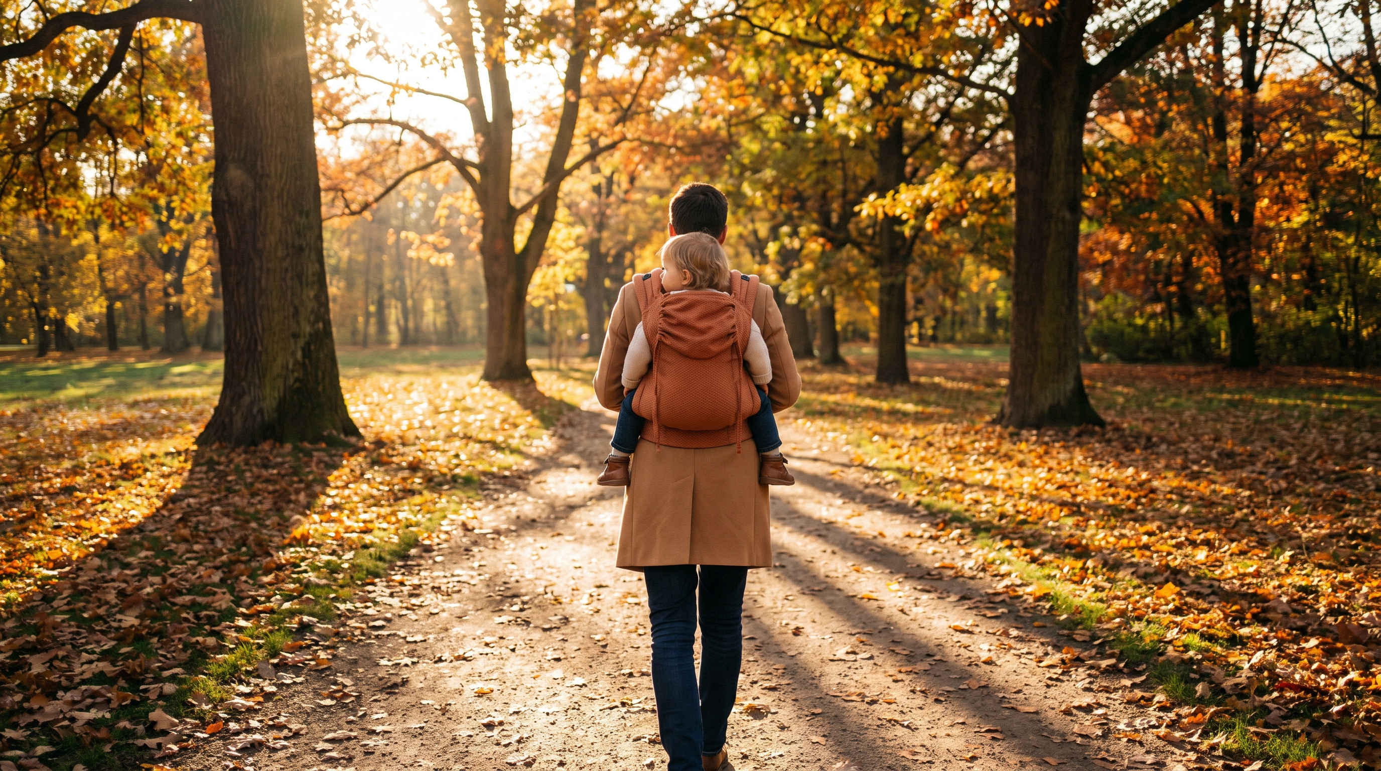 Family walking together on a quiet morning street