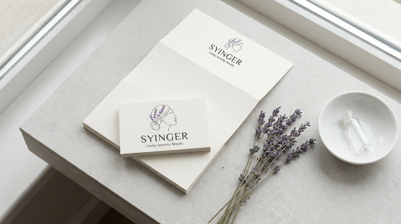Syinger Aesthetics brand identity mockup