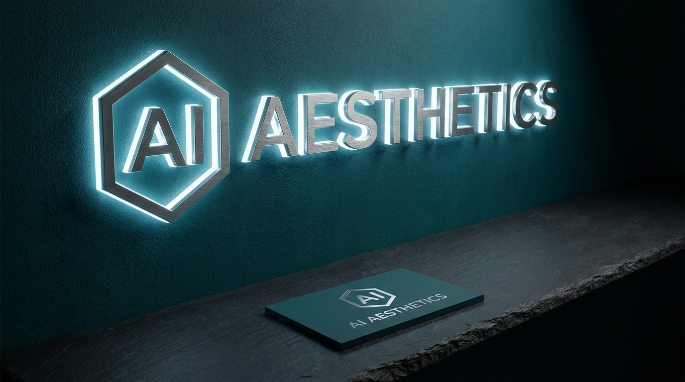 AI Aesthetics backlit signage mockup