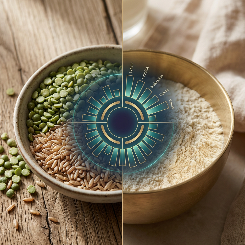 Pea and rice protein vs whey amino acid profile