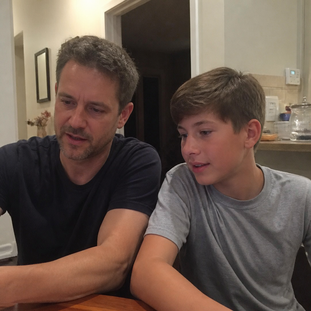 A father and son together