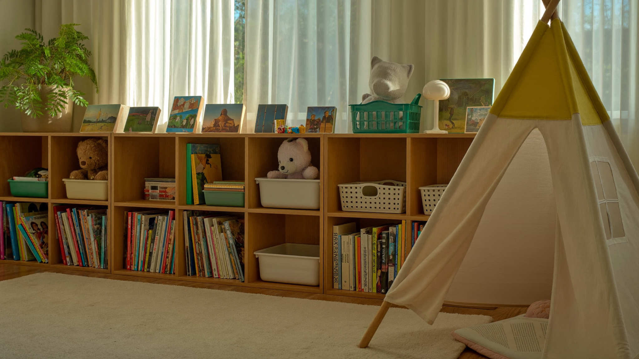 Cozy children's play corner in a family home