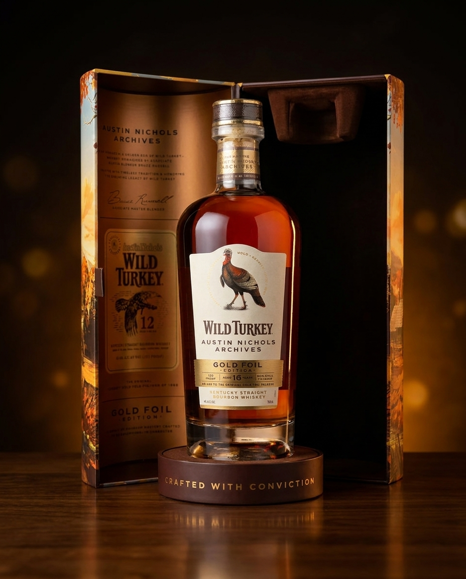 Wild Turkey Austin Nichols Archives Gold Foil Edition, aged 16 years, with its presentation case