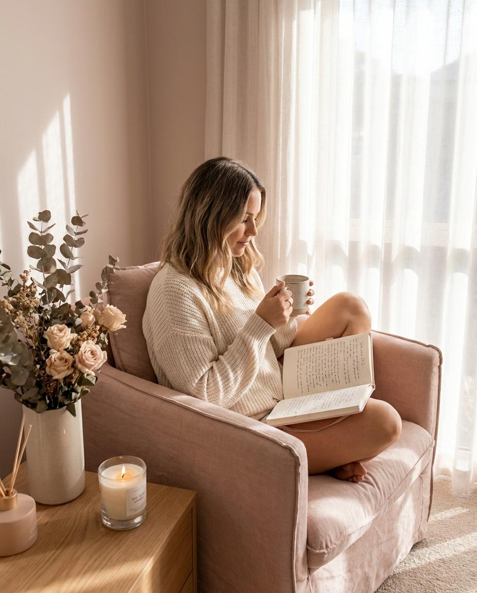 SheBeyond — a calm moment with a workbook