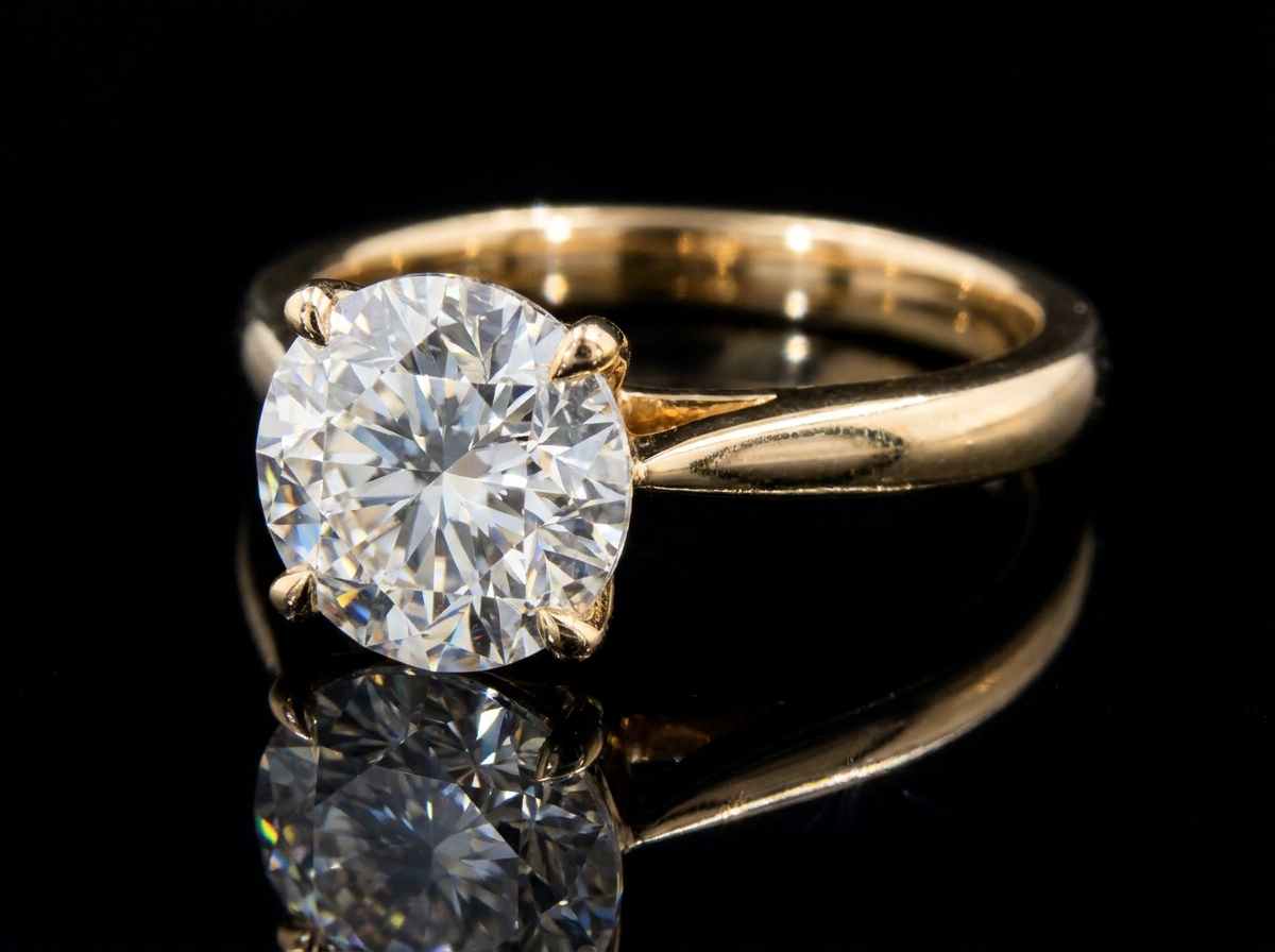 Solitaire diamond ring render