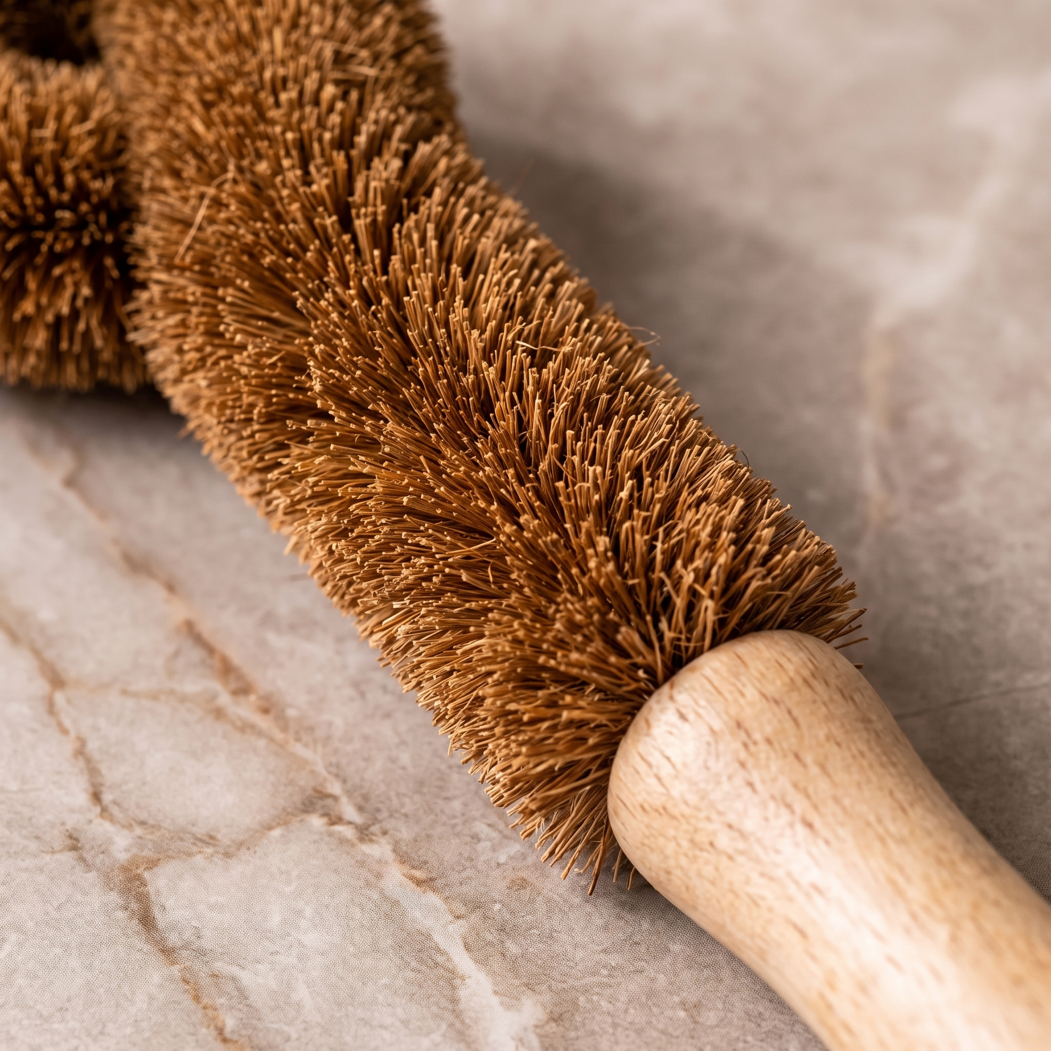 Gros plan fibres de coco brosse Copaura