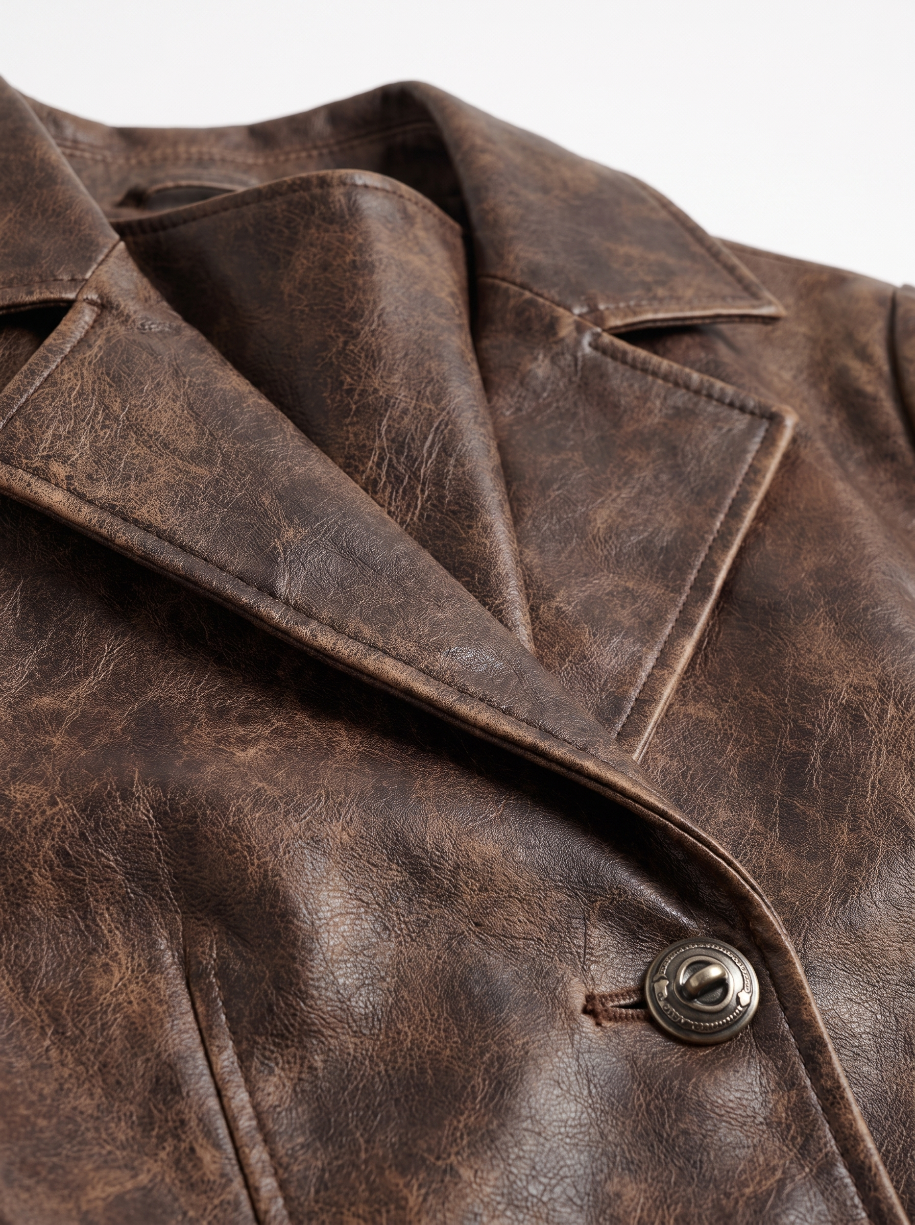 Faux leather blazer lapel and texture close up