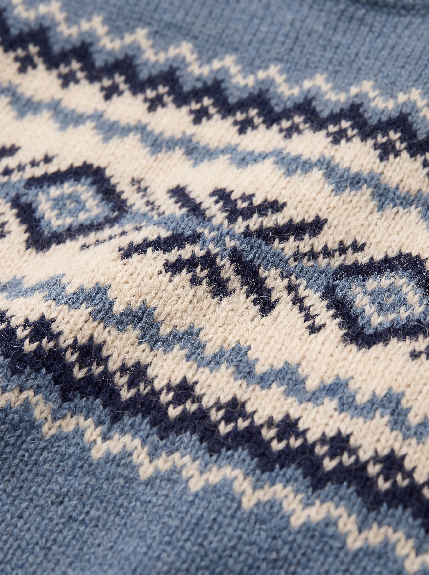 Fair Isle sweater jacquard pattern close up detail