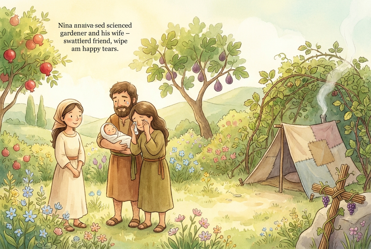 God gave the gardener and his wife a baby, and they came to love the Lord Jesus.