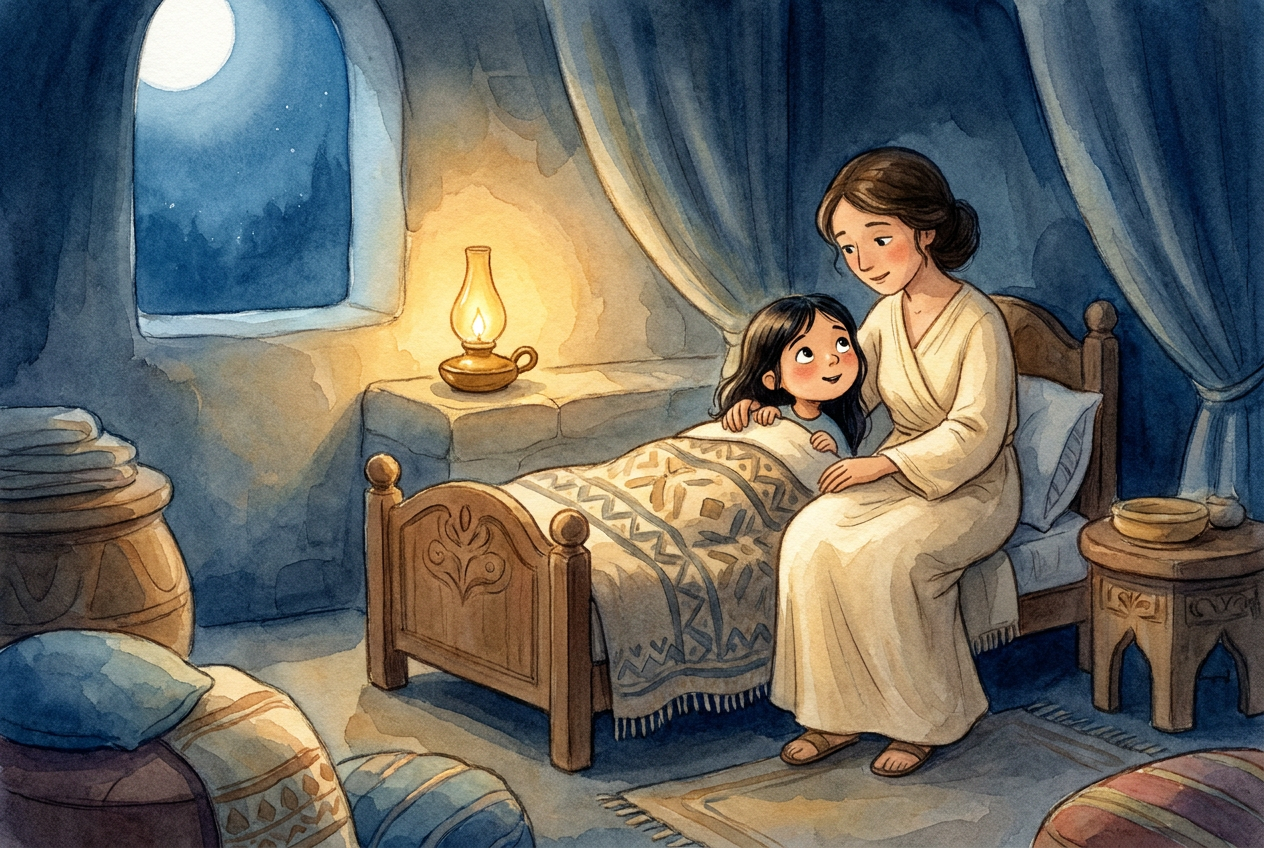 Every night, Nina's mother told her about the Lord Jesus.