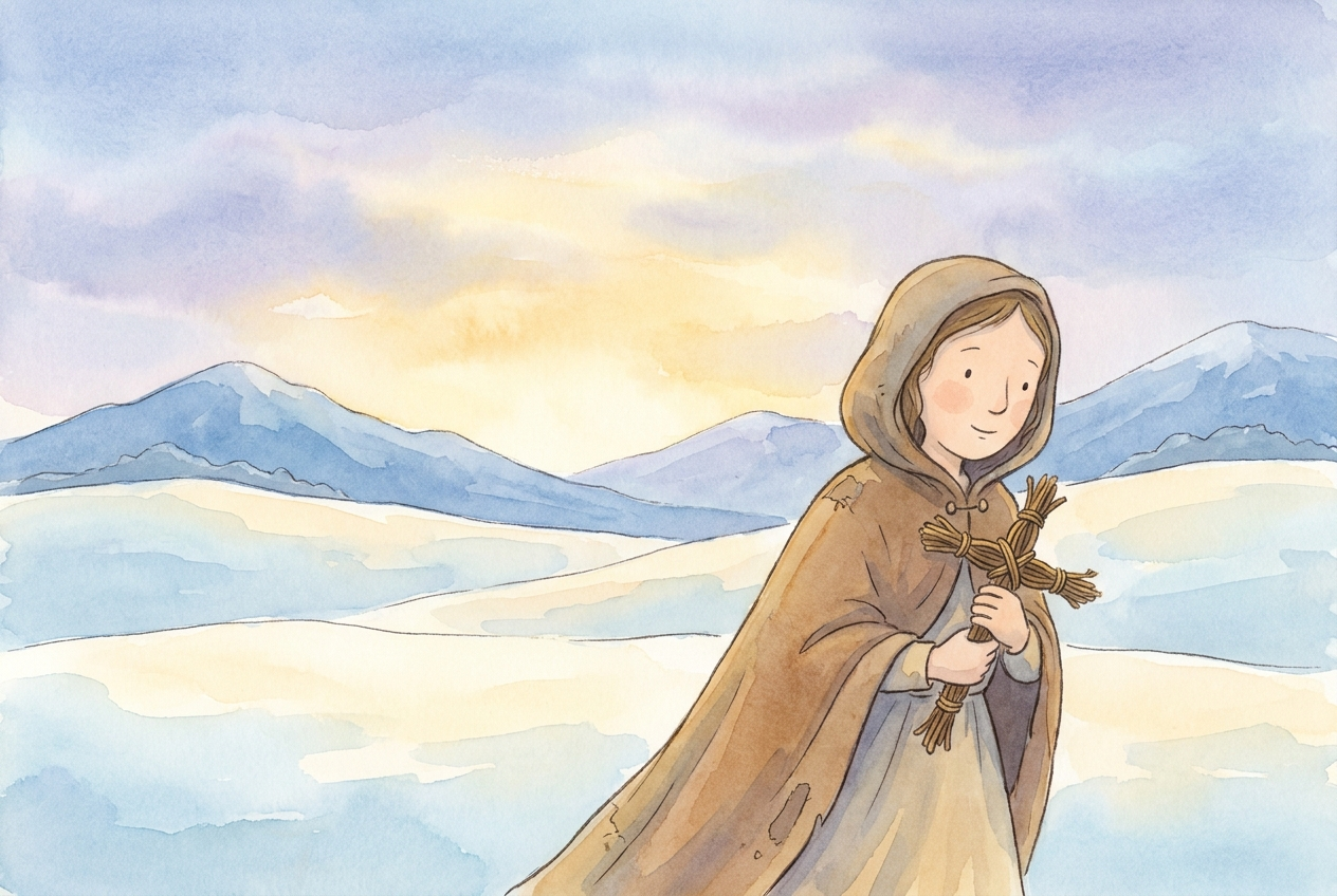 Nina walked for many months over tall, snowy mountains.