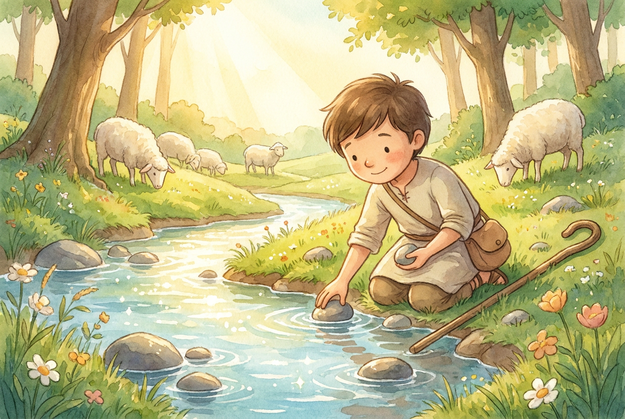 David chose five smooth stones from the stream and trusted in God.