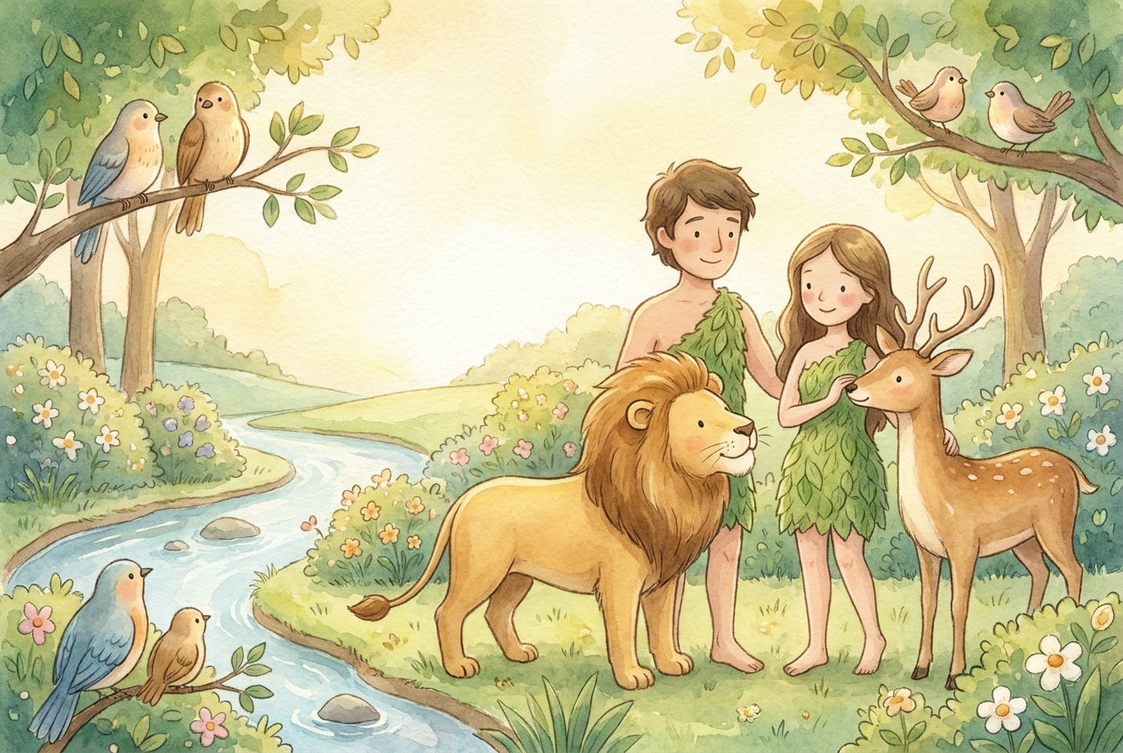 God made a beautiful garden called Eden and placed the first people there.