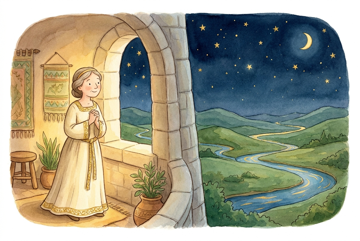 Barbara lived in a tall tower and wondered who made the beautiful world.