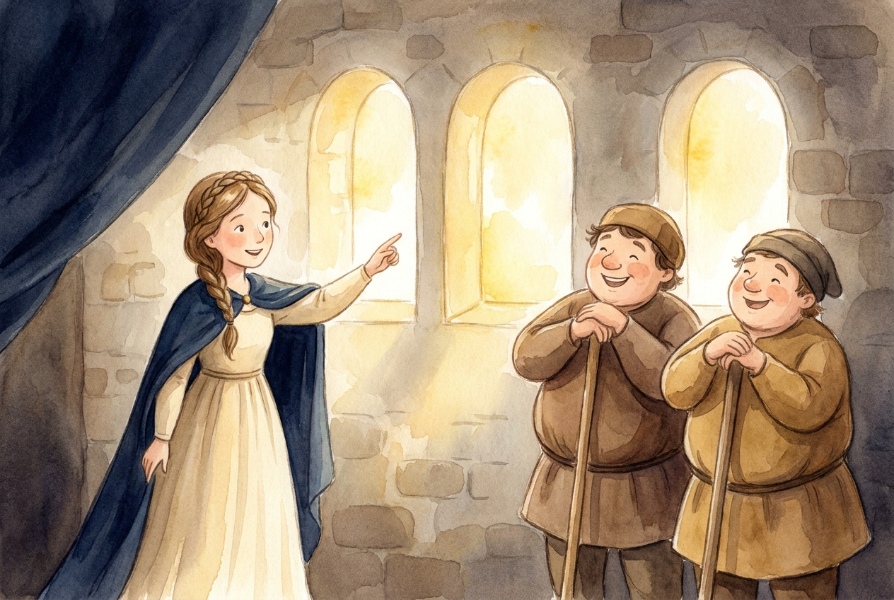 Barbara asked for three windows, in honor of the Holy Trinity.