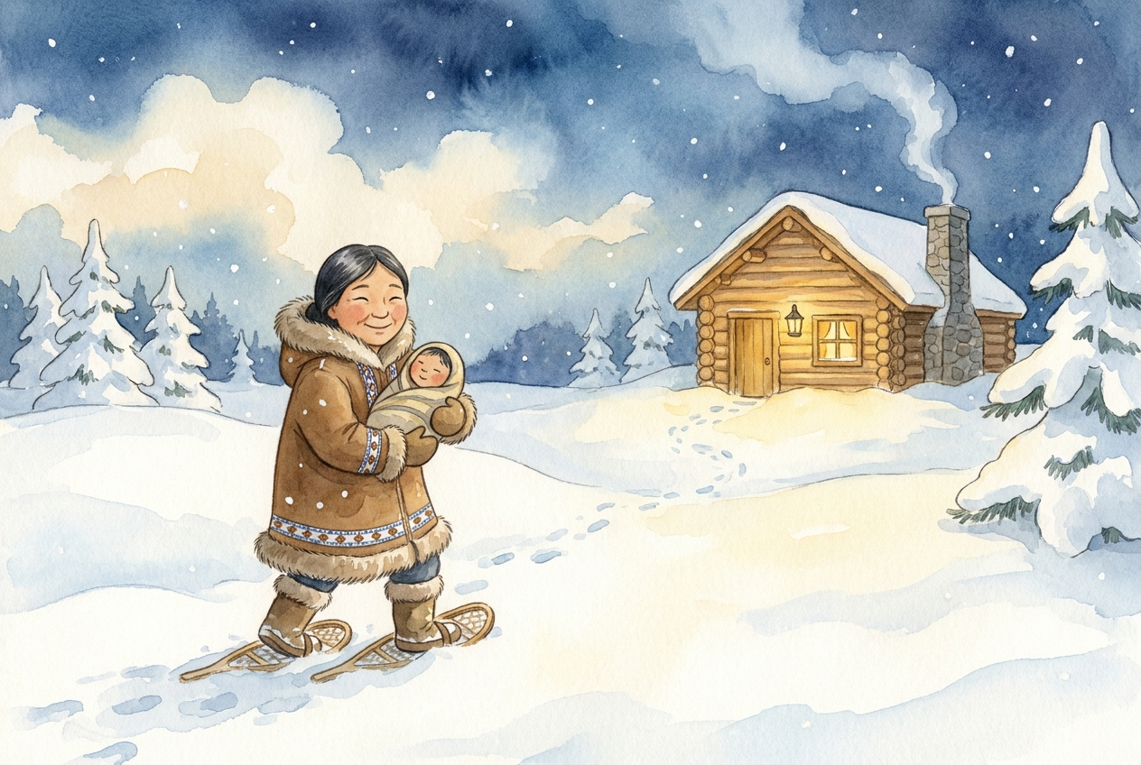 Through the deep snow, Olga helped new babies come safely into the world.