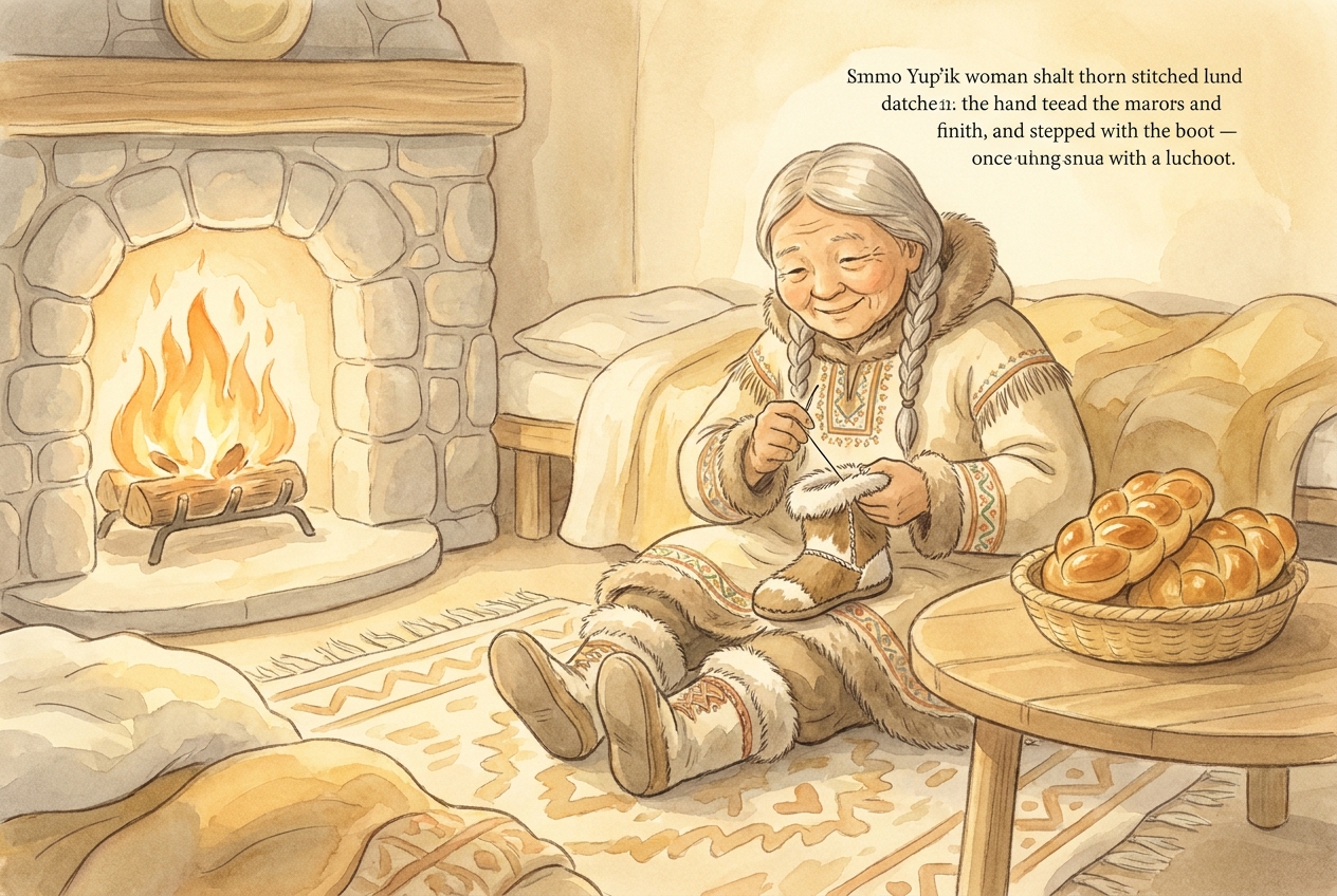 She sewed warm clothes and baked bread for everyone in the village.