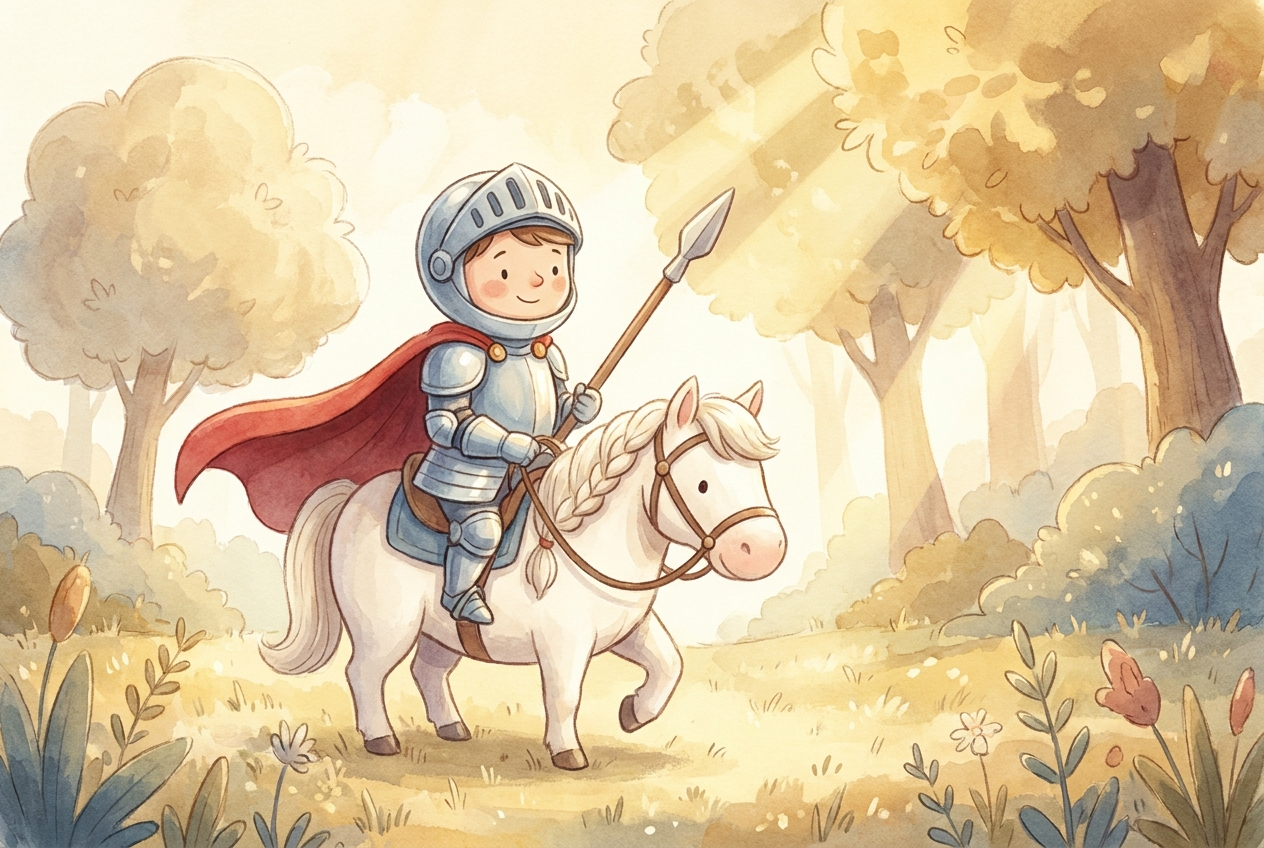 Saint George, the brave soldier who trusted God, on his white horse.