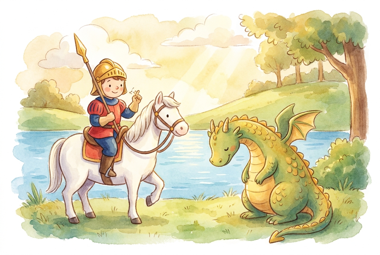 Praying to Jesus, George charged forward and struck the dragon down.