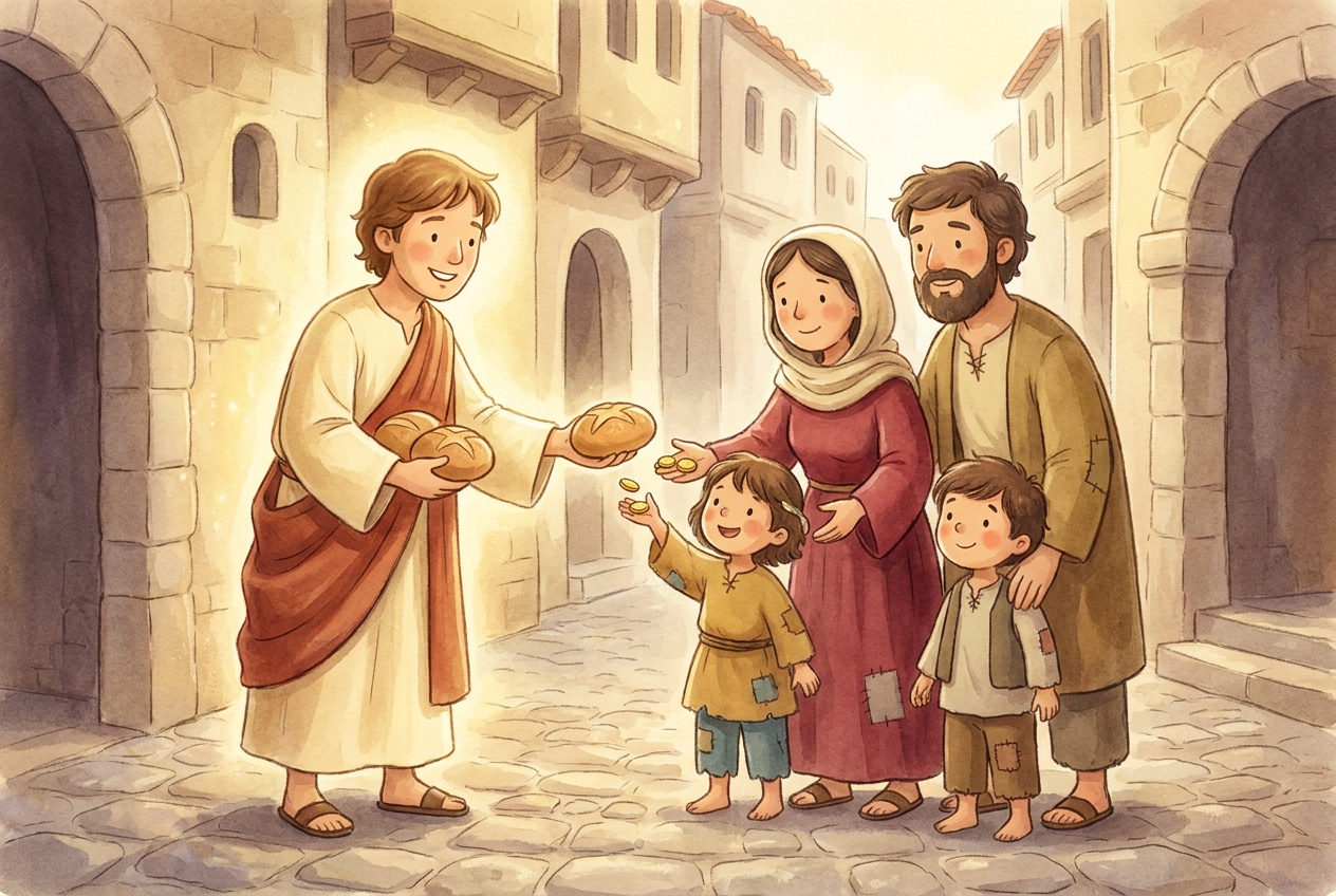 Even as a young man, Nicholas used what he had to help the poor.