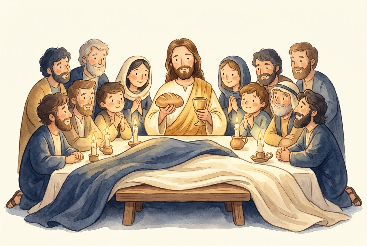 At the Last Supper, Jesus gave us His Body and Blood under bread and wine.
