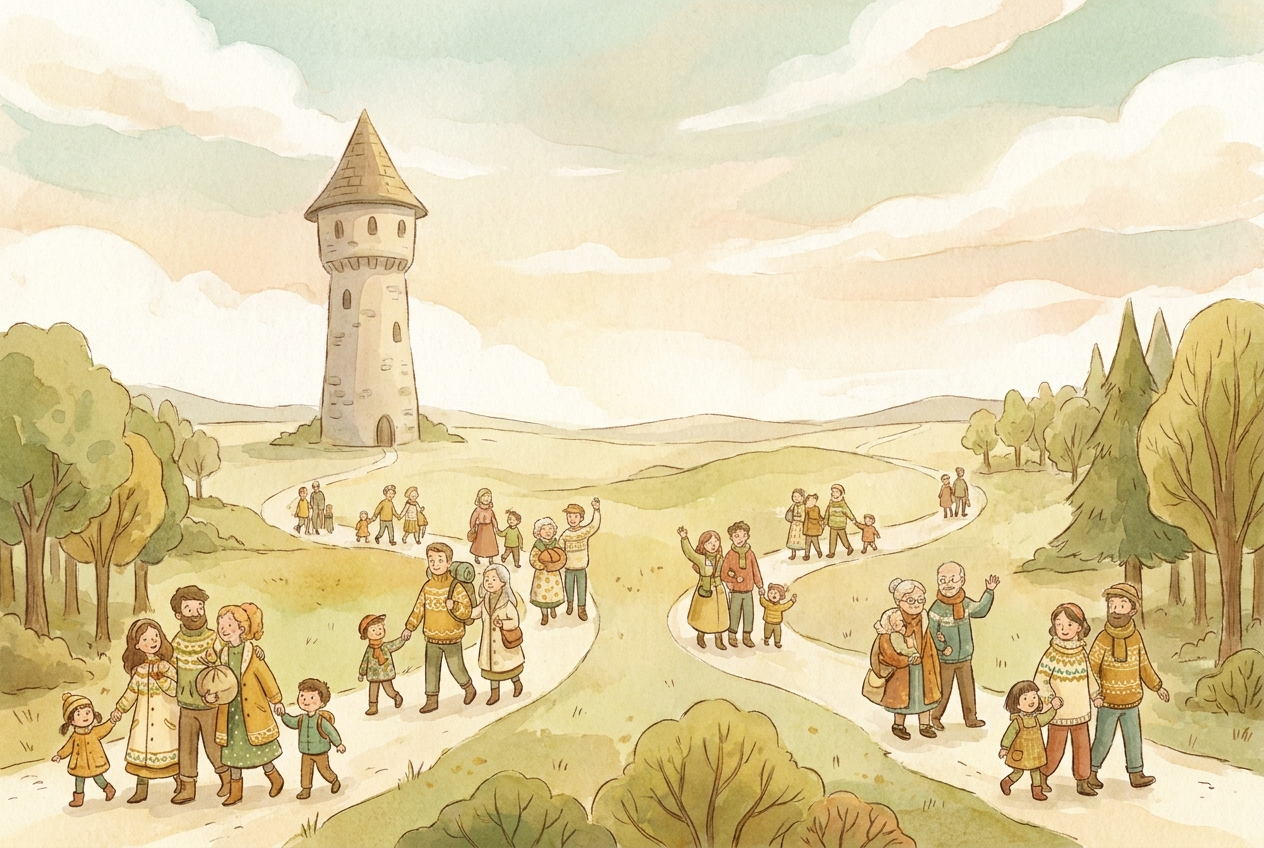 The people scattered across the whole world, each speaking their own language.