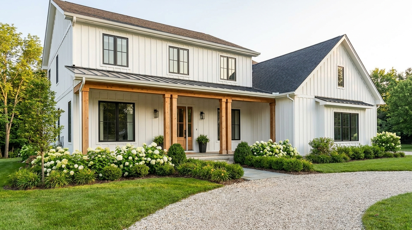 Farmhouse exterior frame