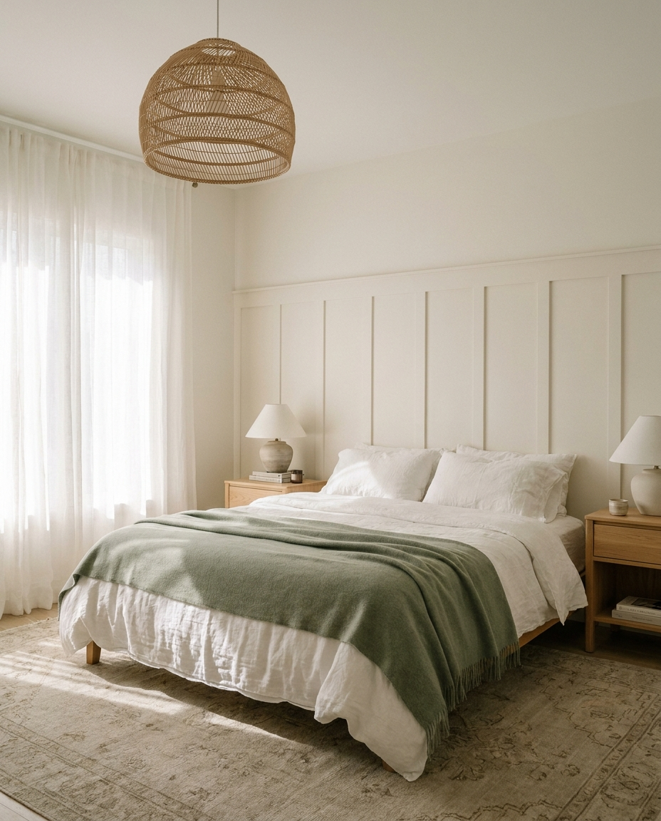 Serene primary bedroom frame