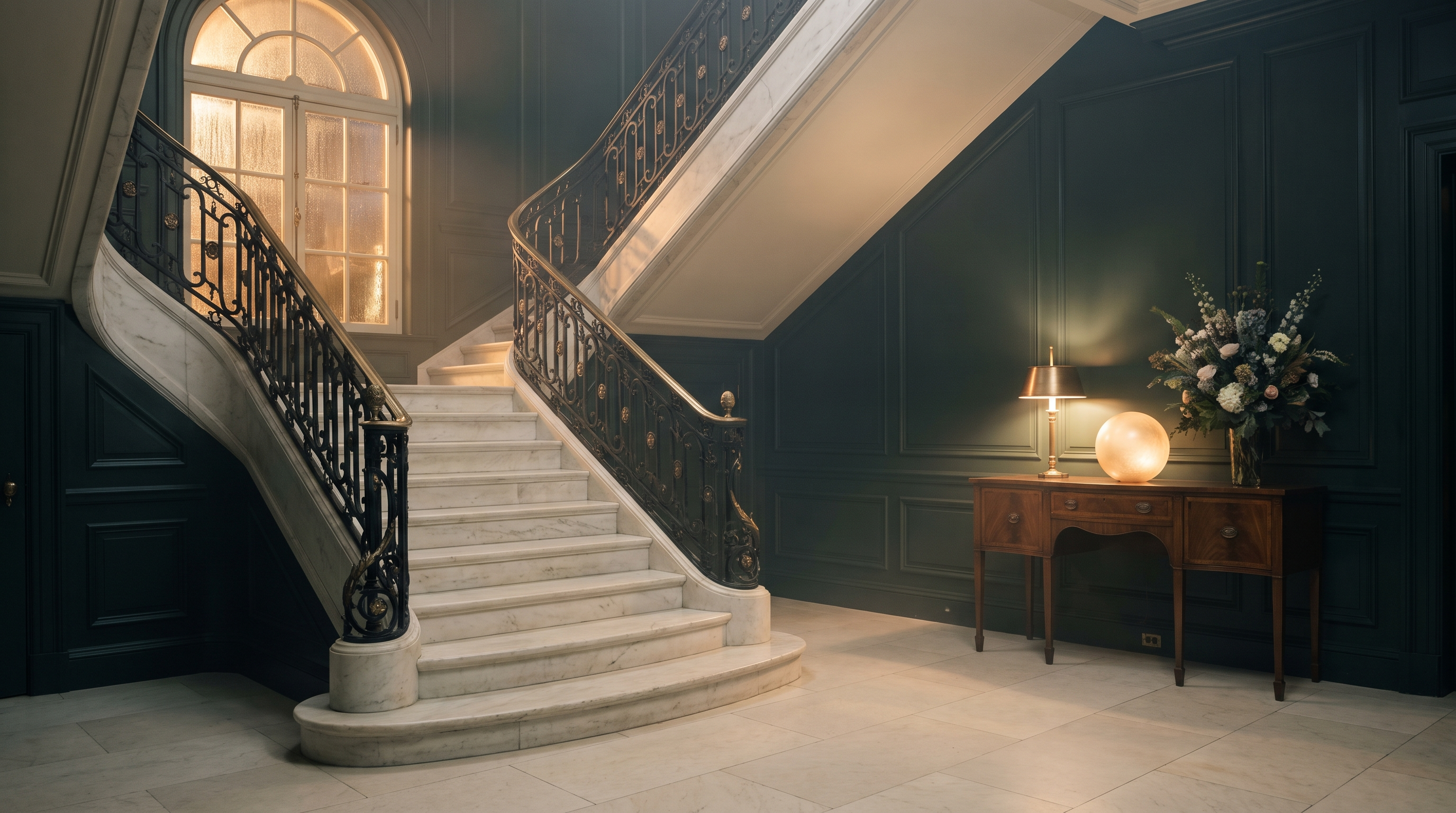 The entrance hall of a grand Washington residence