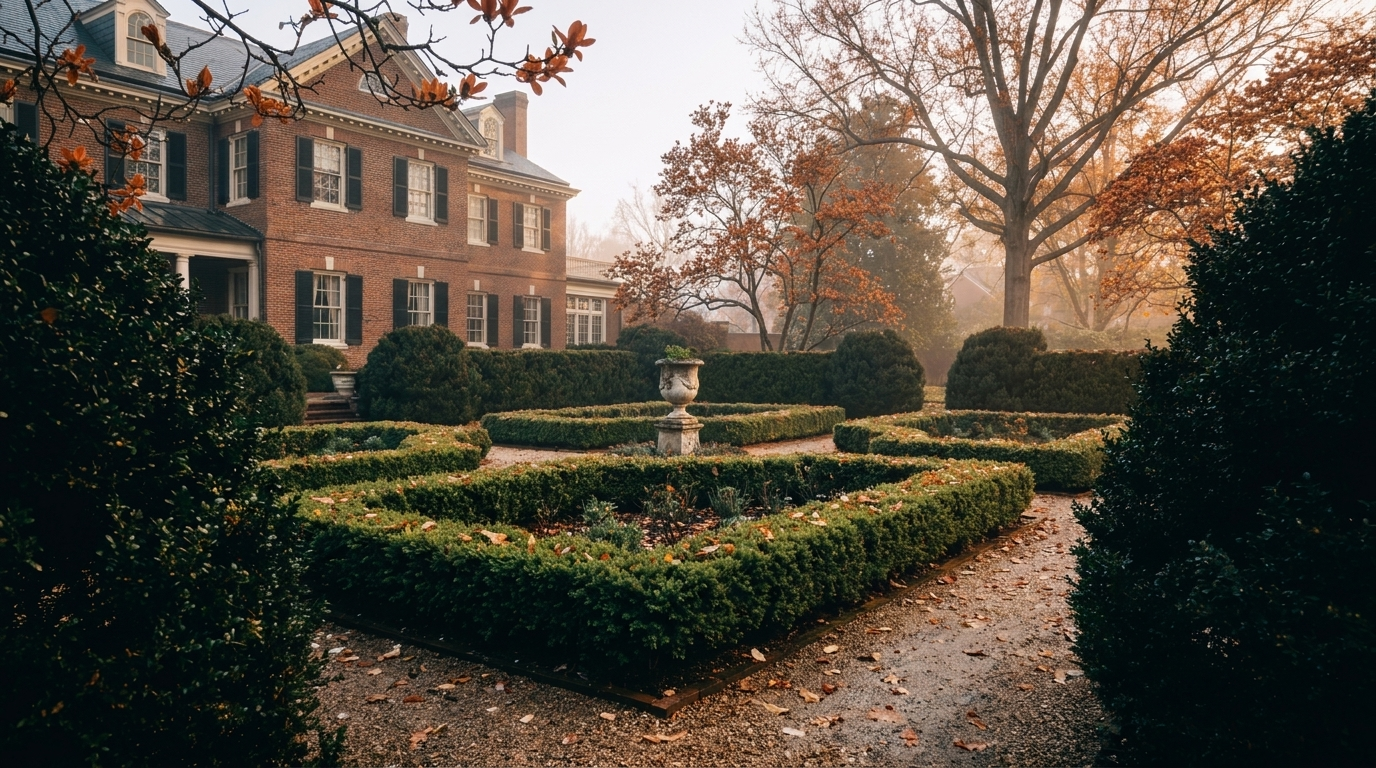 The estate garden in autumn