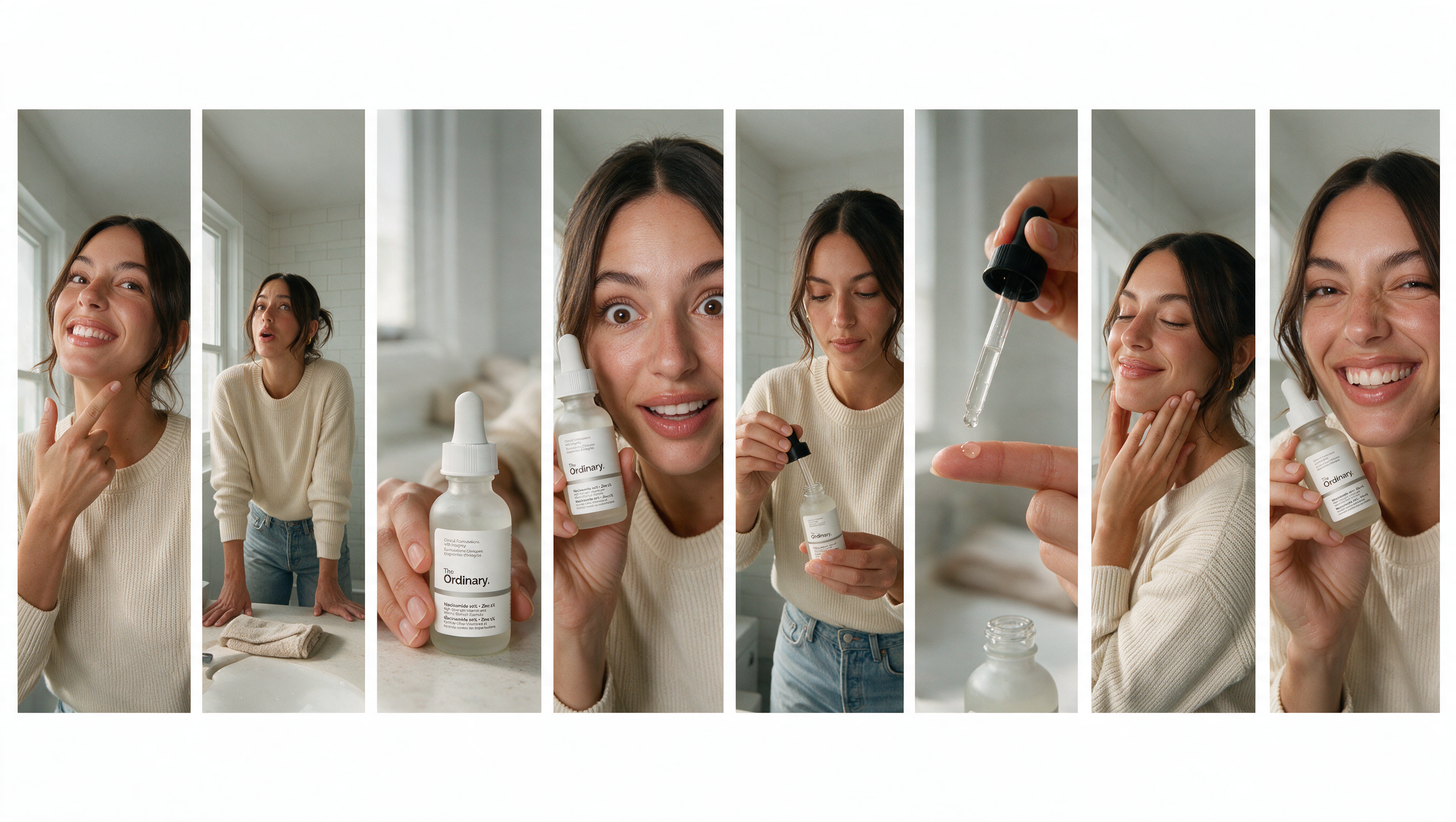 Eight-beat storyboard — Niacinamide serum