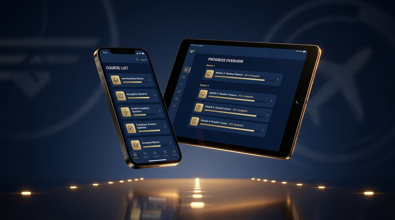 AviatorCloud courses on the Teachable mobile and tablet app