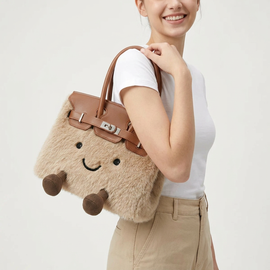 Carrying the tote by its top handle