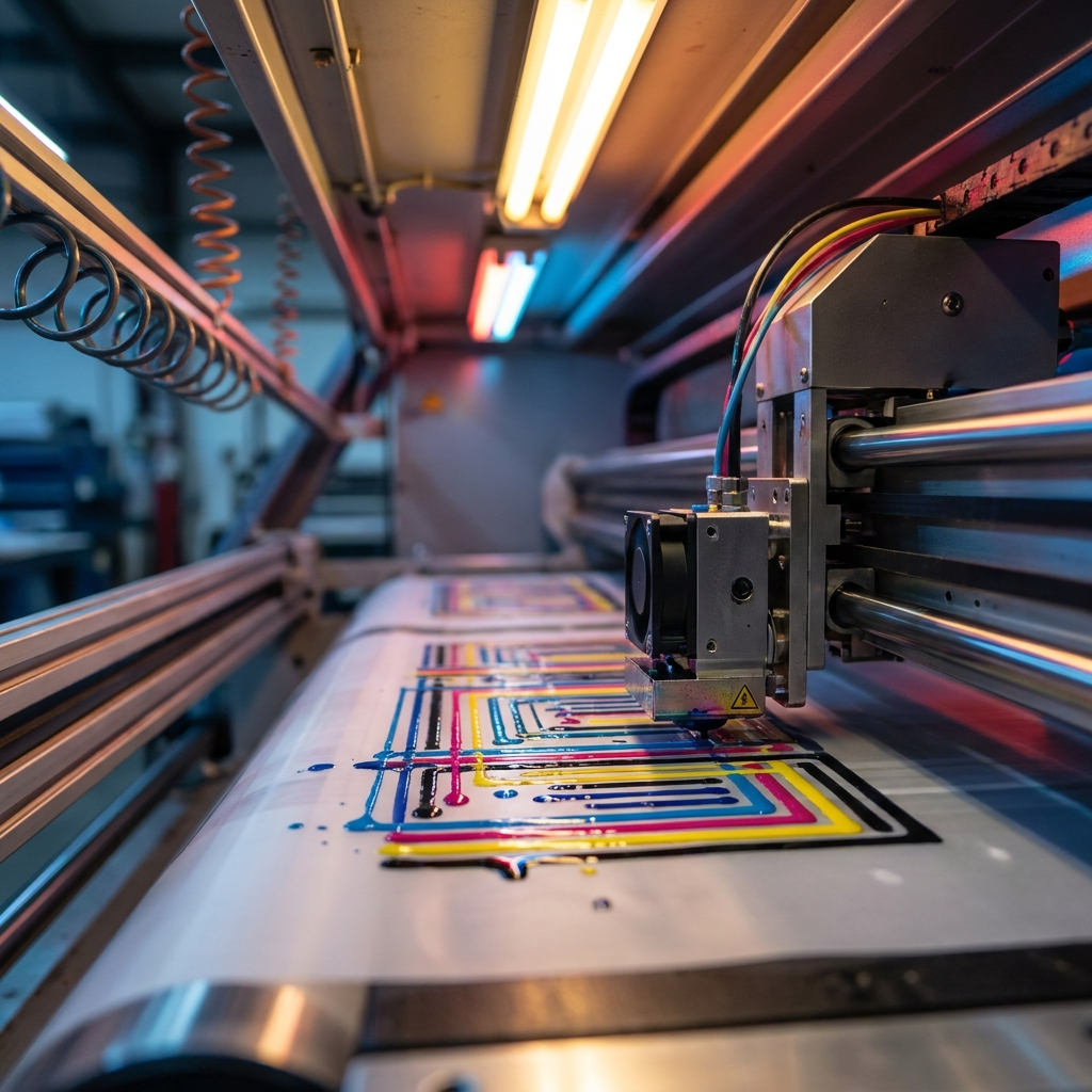 DTF printer printing a design