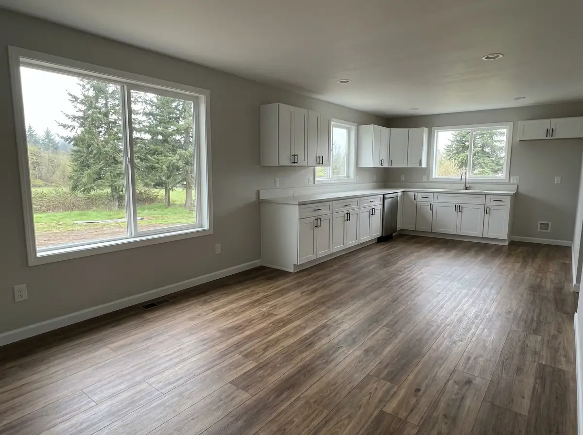 Rental rehab interior with LVP flooring concept