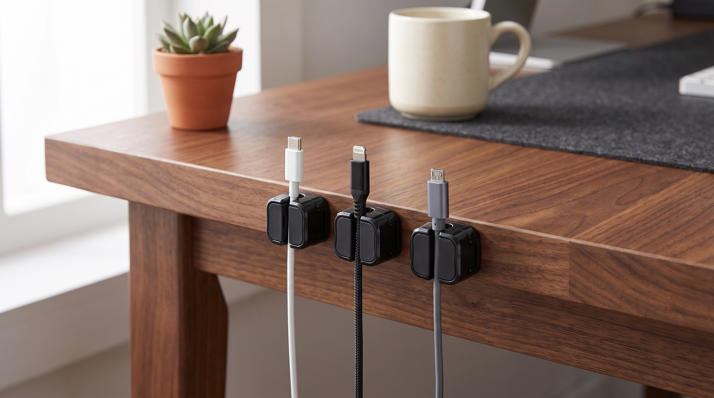 Bureau ordonne avec organiseur DeskZen