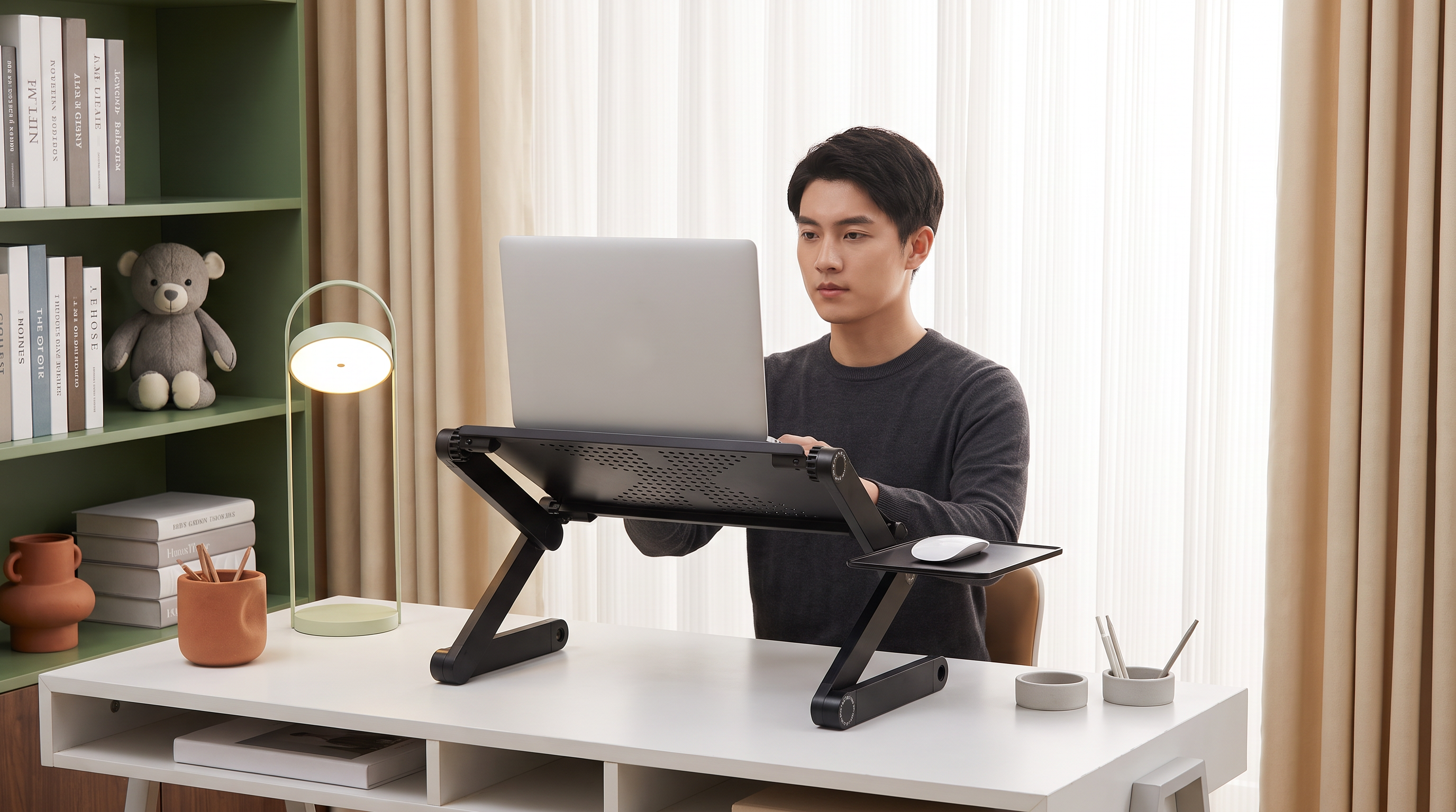 Support laptop pliable DeskZen en usage