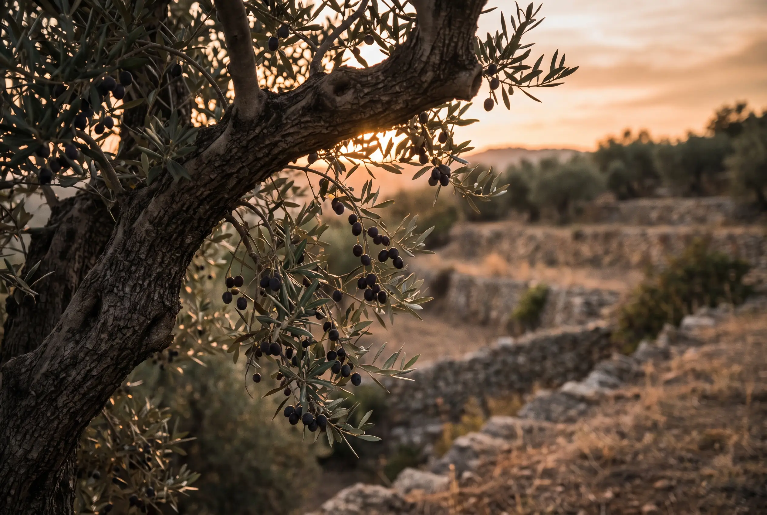 olive branch in golden light — steadfastness