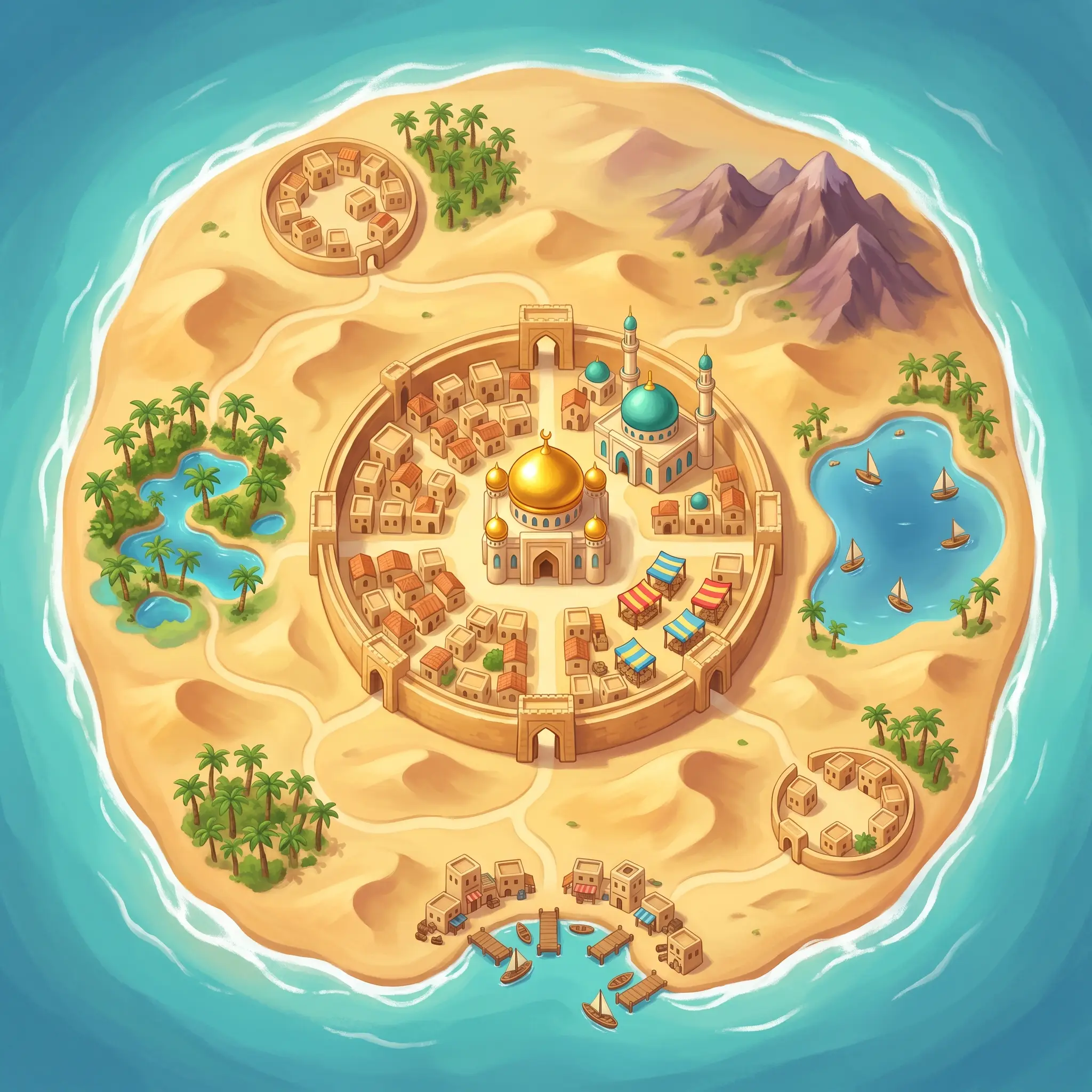 Painted map of the island