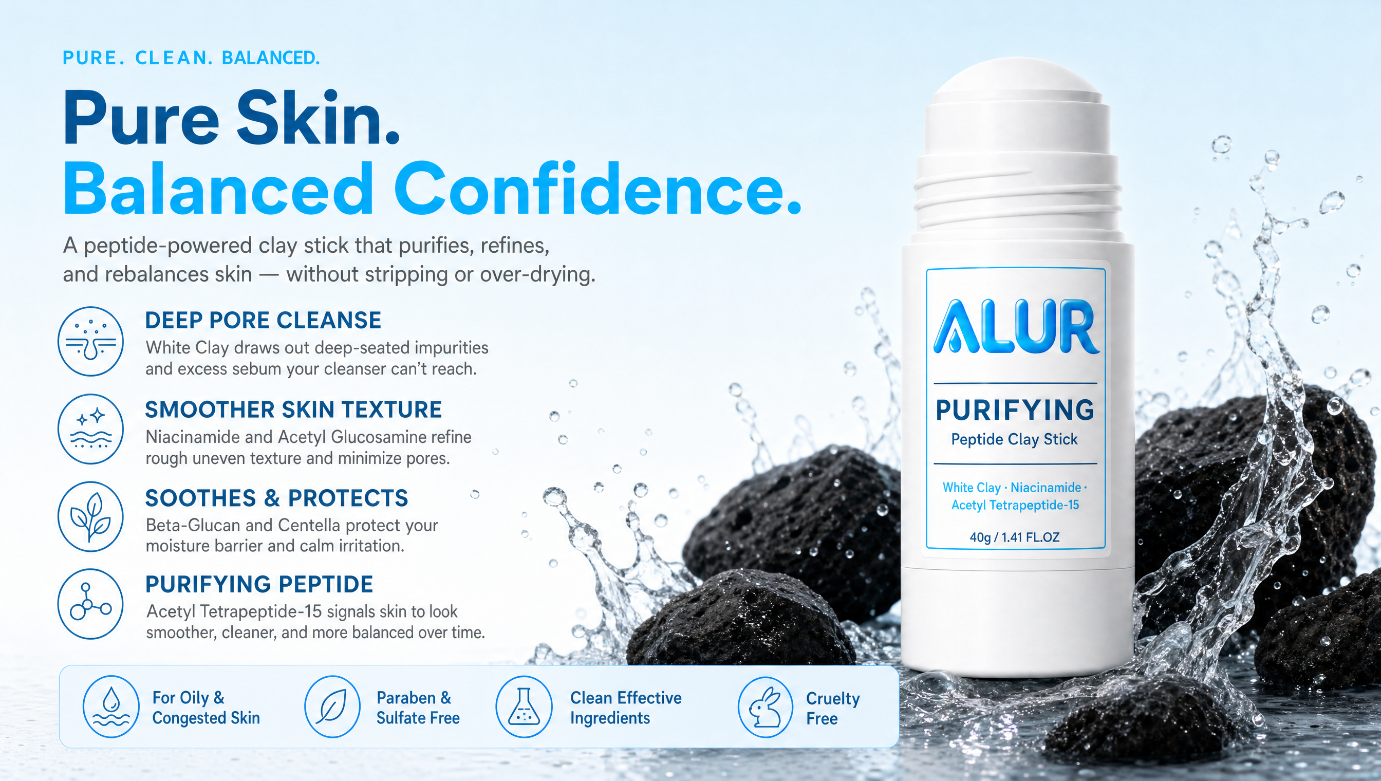 ALUR Purifying Peptide Clay Stick