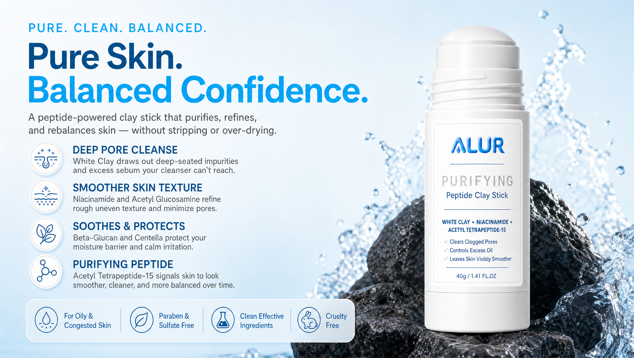 ALUR Purifying Peptide Clay Stick